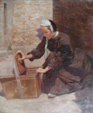 Photograph of a Breton painting by the French artist, Paul Gr�goire