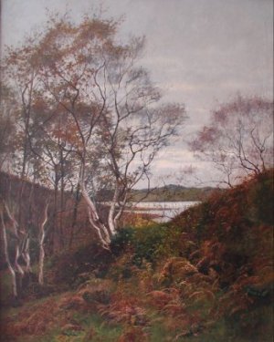 Photograph of a Lough Mask painting by the Irish artist, Aloysius O�Kelly