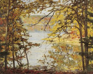 Photograph of a Maine painting by the Irish artist, Aloysius O�Kelly