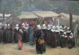 Photograph of a Breton painting by the Irish artist, Aloysius O�Kelly
