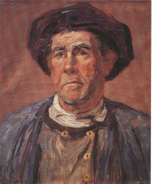 Photograph of a Breton painting by the Irish artist, Aloysius O�Kelly