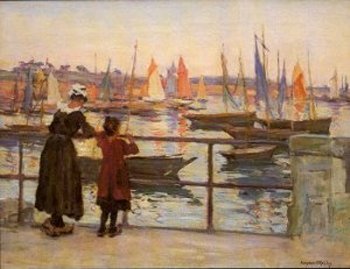 Photograph of a Breton painting by the Irish artist, Aloysius O�Kelly