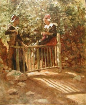 Photograph of a Breton painting by the Irish artist, Aloysius O�Kelly