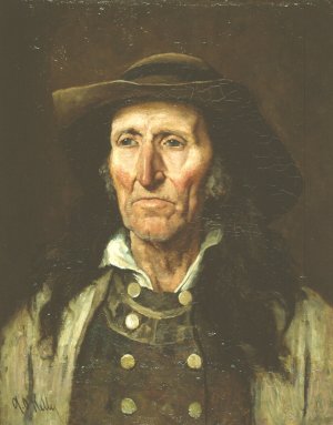 Photograph of a Breton painting by the Irish artist, Aloysius O�Kelly