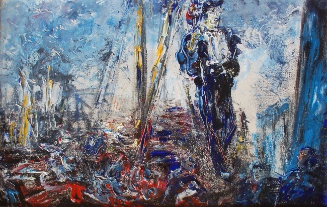 Photograph of a painting by Jack Butler Yeats.