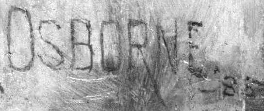 Photograph of part of a forged Walter Osborne 'signature'.